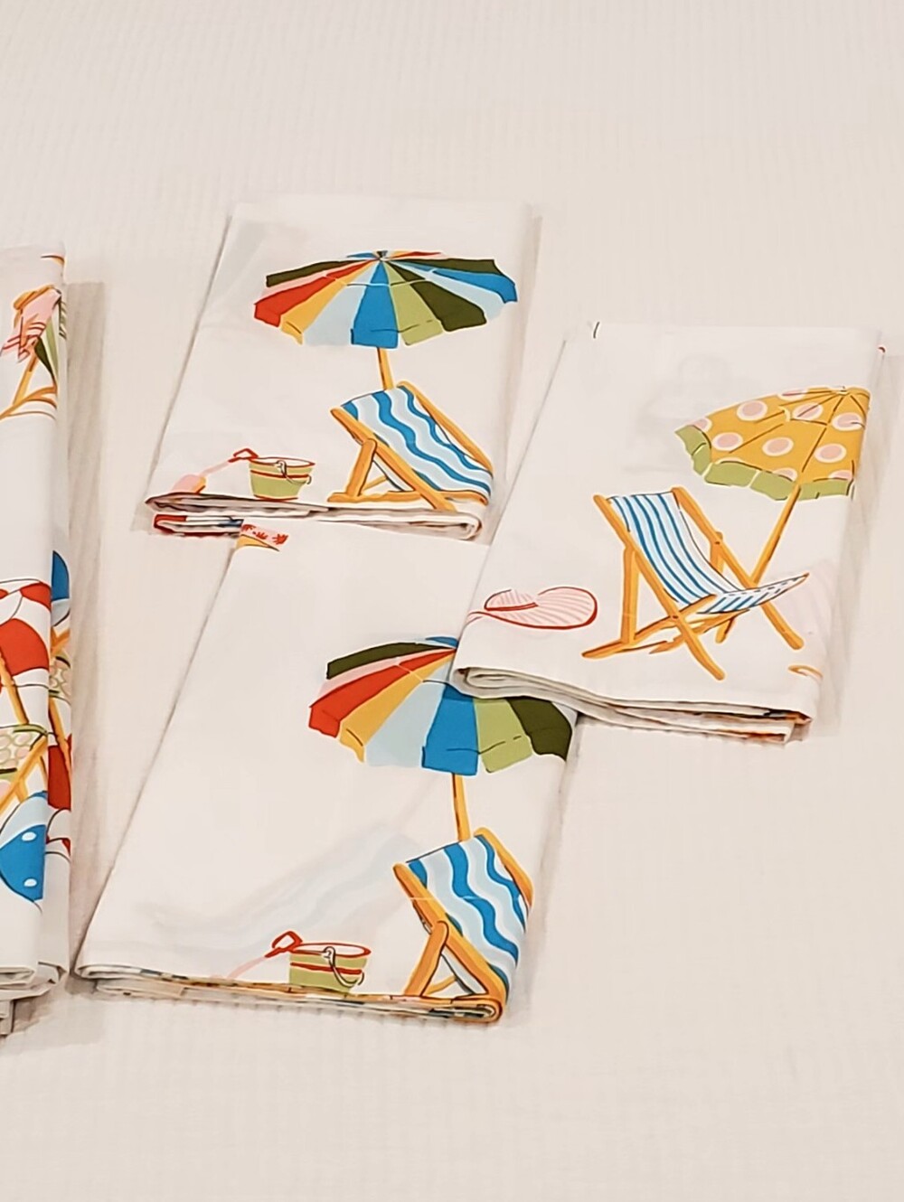 Company Store Whimsy Beach Motiff Org. Cotton Percale 7 Pc. King Bedding Set - Picture 12 of 14